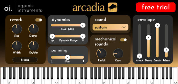 Screenshot of arcadia demo plugin.